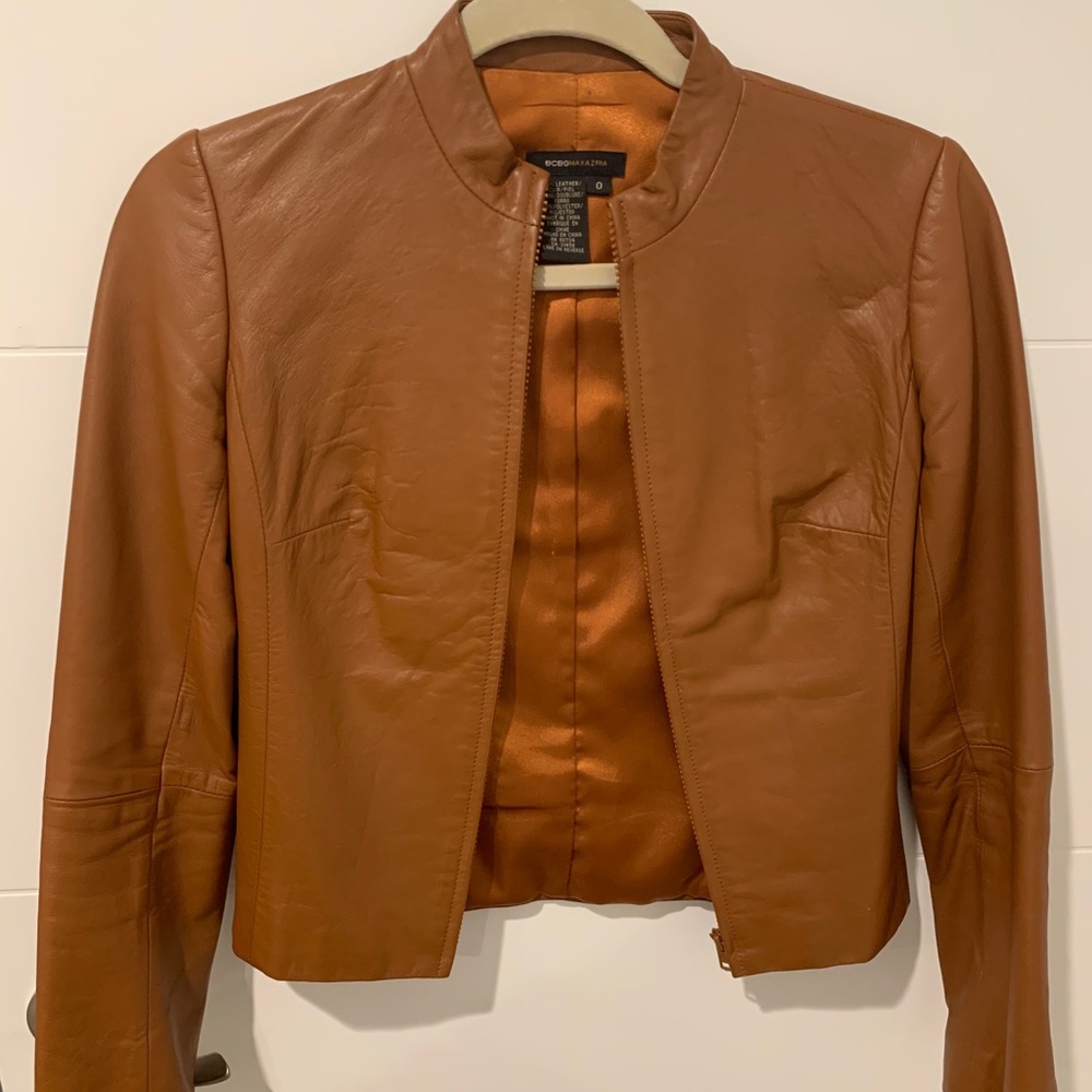 ‼️BCBG MAX AZRIA CROPPED LEATHER JACKET‼️